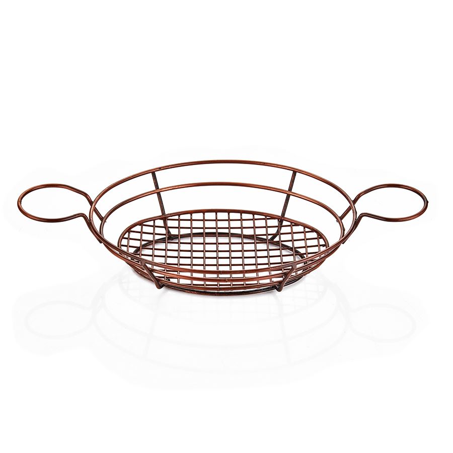 Oval Serving Basket - Rustic Copper